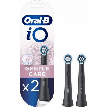 Oral-B iO Gentle Care Replacement Brush Heads, Black, 2-Pack