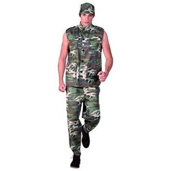 Boland-BOL83589 Oficial Disfraz Militar Adulto, Color marrón/Verde, L