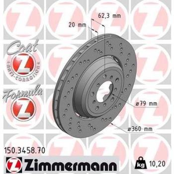 Disco de freno ZIMMERMANN 150.3458.70