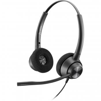 POLY EncorePro 320 Stereo USB-A Headset TAA, Headset, Wired connectivity technology, Recommended usage: Office/Call center, Cable length: 2.19 m, Weight: 105 g, Product colour: Black