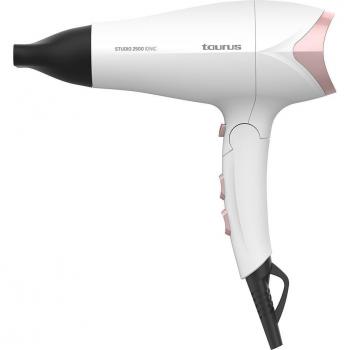 Taurus Studio 2500 Ionic Secador de Viaje Plegable, Tecnología Iónica, 2400W, Color Blanco, Material Plástico, Cable de 180 cm