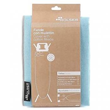 Funda para Tabla de Planchar Rolser 100% Algodón Talla M 125x44 cm Color Natural Turquesa