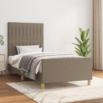 Cabecero Redondo con Tortorera 80x200 cm en Tela y Estructura de cama sin colchón tela gris taupe 80x200 cm Vidaxl
