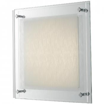 Plafón LED Joyce de cristal estampado, color blanco, 1 ampoule, 1500lm, temperatura de color 4000K, dimensiones 35x35cm