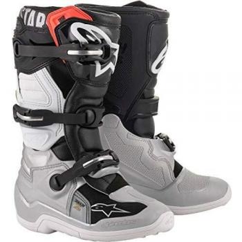 Alpinestars Youth Tech 7S Motocross Boots - Black/Silver/White/Gold