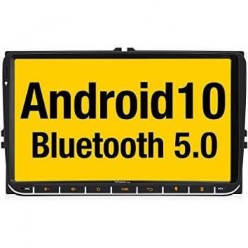 Vanku Android 10 Radio 2 Din para Golf 5 6 Touran Polo, 2G+32G, 9 Pulgadas Autoradio con GPS, Soporta Bluetooth, Control Volante, USB, WiFi, 4G, Micro SD, Mirror-Link
