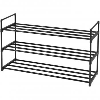 Zapatero vertical apilable de metal, 2 unidades, 3 niveles, capacidad para 30 pares, resistente y fácil montaje, organizador de zapatos para mujer y hombre, ahorro de espacio