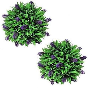 vidaXL 2X Bolas de Boj Artificiales 28 cm Arbusto de Jardín Planta Lavanda