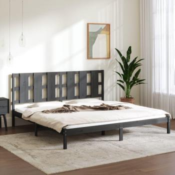 Estructura de cama Super King 180x200 cm de madera maciza gris