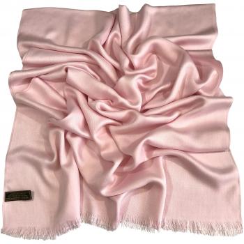 CJ Apparel Baby Pink Fringe Solid Colour Design Nepalese Shawl Wrap Seconds NEW