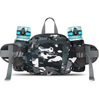Waterfly Riñonera Running Deportiva Impermeable Multifuncional Bolso de Cintura con Portabotellas para Correr Senderismo Ciclismo para Hombre Mujer