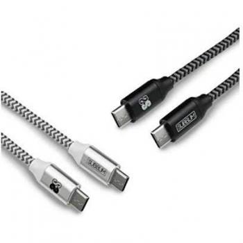 SUBBLIM Pack 2 Cables USB Tipo USB-C A USB-C 1 M Black/Silver