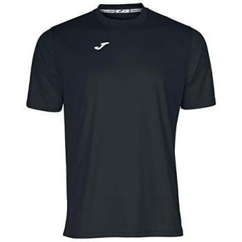 Joma Combi Short Sleeve T-Shirt for Kids and Adults, Lightweight and Breathable, Black - XS