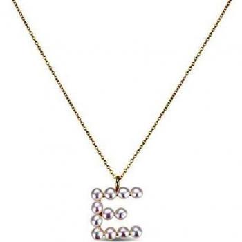 LUXENTER Colgante E con baño de Oro Amarillo de 18 Quilates
