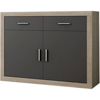 Aparador Nuka 2 Puertas en Melamina Cambria-Grafito 120x90,2x41,4 cm