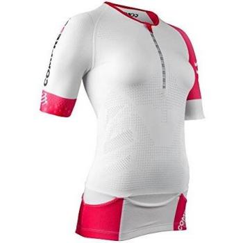Compressport TR3 Aero - Camiseta para mujer, color blanco / rosa, talla L