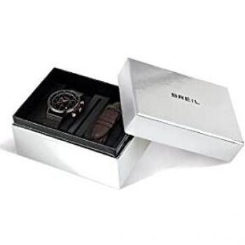 BREIL Men's SIX.3.Nine Watch Collection Mono-Colour Black dial Chrono Quartz Movement and IP Coloured Stainless Steel Black MESH TW1808