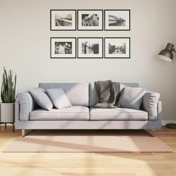 Alfombra de pelo corto suave lavable HUARTE 80x150 cm Color Antracita, Beige, Crema y Rosado para Sala de Estar, Dormitorio, Habitación y Salón