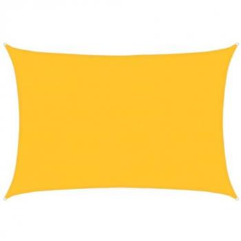 Toldo de vela rectangular HDPE amarillo 160 g/m² 5x6 m