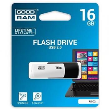 Goodram UCO2 unidad flash USB 16 GB 2.0 Conector USB Tipo A Negro, Blanco - Memoria USB
