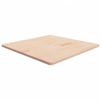 Mesa cuadrada de roble macizo sin tratar 90x90x2,5 cm