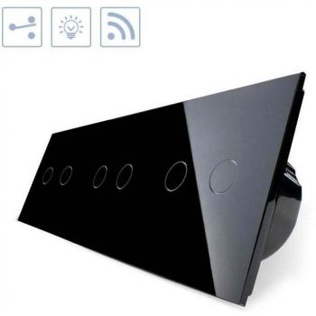 LEDBOX Conmutador táctil + remoto 6 botones frontal negro