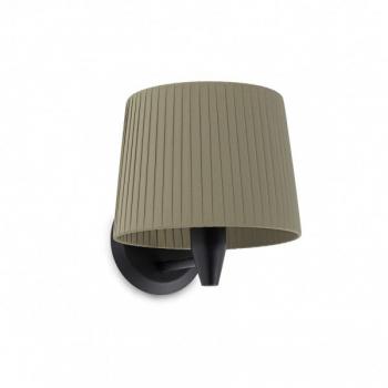 Lámpara de pared Samba con pantalla negra y verde, E27, 22 cm, cuerpo de acero y tela