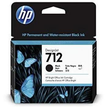 HP 712 3ED71A Black 80-ml Genuine HP Ink Cartridge, high capacity with Original HP Ink, for DesignJet