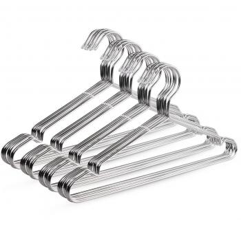 Perchas de Acero Inoxidable - JUNING 40pcs Suspensiones de alambre fuerte de acero inoxidable para ropa
