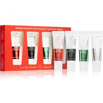 Set de Cuidado Dental 4x4 Test The Best - Incluye: Pasta Dental Biocare Natural Whitening & Regenerating 10 ml, Pasta Dental Crystal Whitening Repair & Remineralisation RDA 14 10 ml, Pasta