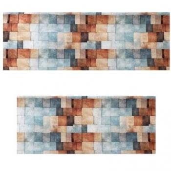 Alfombra de Cocina Antideslizante, Protectora y Absorbente Acomoda Textil - Resistente para Interior y Exterior (Patch, 52x80 + 52x120 cm)