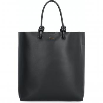 Jil Sander Women's Black Smooth Calfskin Shopper Tote Bag - One Size
