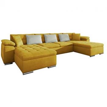 Sofá rinconero Comfivo 111 con función de descanso, Uttario Velvet 2959 y 2973, dimensiones 375x155x76cm
