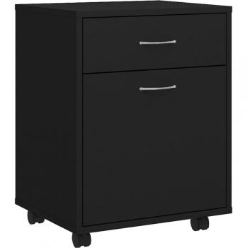 Gabinete con ruedas negro 45x38x54cm madera multicapa