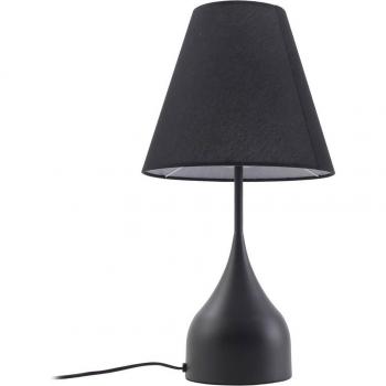 Lámpara de mesa Lucande Luoti, moderna, negra, textil, altura 57 cm, hecha de metal, para salón y comedor, 1 llama E27