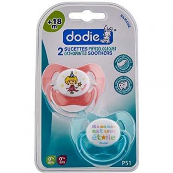 Sucette physiologique 18 mois dúo fille maman princesse lot de 2