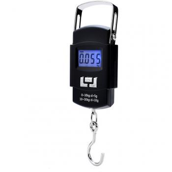 Yizhet Báscula Digital de Equipaje con Gancho 50kg / 110lbs de Precisión Balanza Electrónico para Maletas Equipaje de Viaje Báscula, Cocina, Pesca y Caza