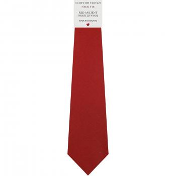 Mens All Wool Tie Woven Scotland - Plain Ancient Red Tartan