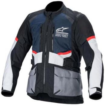 Alpinestars Andes Air Drystar® Waterproof Textile Motorcycle Jacket - Black/Blue/Ice Grey, Size M