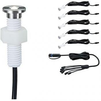 Set de Lámparas Empotrables LED Paulmann Plug & Shine MicroPen II, 5x0,22W, IP67, 3000K, Acero Inoxidable