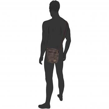 Bolso de hombro Camel Active Laos, marrón, 27 cm, poliuretano, diseño retro con detalles contrastantes