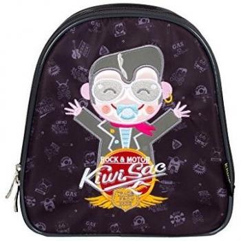 Kiwisac Rock and Star Niño Mochila Infantil, 26 cm, Negro