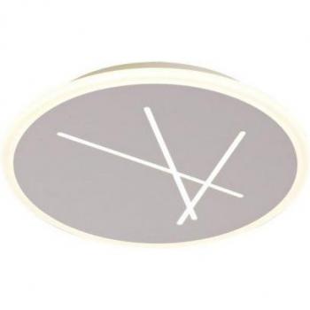 Plafón LED integrado Kenzo Sable blanco 1 bombilla 6cm, Techo 37cm Redondo, led 30W, 4000K, 2100lm, Blanco Arena