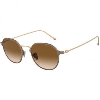 Giorgio Armani AR6138T 334051 Men's Brown Sunglasses Size 49 Titanium Gold Panthos Normal Gradient