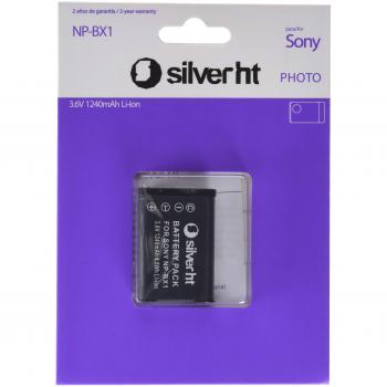 SilverHT 40554 - Batería de cámaras de fotos para NP-BX1 Sony de 1240 mAh, color negro