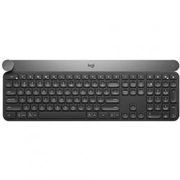 Logitech Craft Teclado Inalámbrico, 2.4 GHz/Bluetooth, Disco Selector Creativo, Multi-Dispositivo, Teclas Retroiluminadas Automáticas, Recargable, PC/Mac/Portátil, Disposición QWERTY Español, Negro