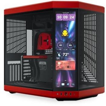 Caja ATX Midi-Tower Hyte Y70 Touch Infinite con Panel de Vidrio Templado - Negro Cereza