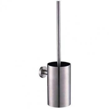 Portaescobas de acero inoxidable cepillado para montaje en pared estilo Pellet 120 x 366 mm