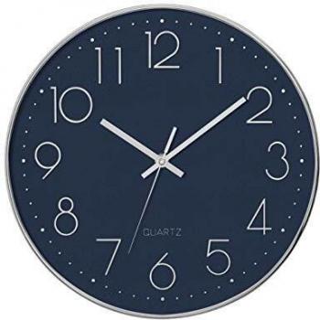 Reloj 3D Atmosphera Laure Plata 30 cm - Azul Marino