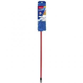 Vileda Flip Mop-Mopa de microfibras con Forma Trapezoidal, compuesta de 2 Caras para una Limpieza más Completa y en Profundidad, Azul, Blanco y Rojo